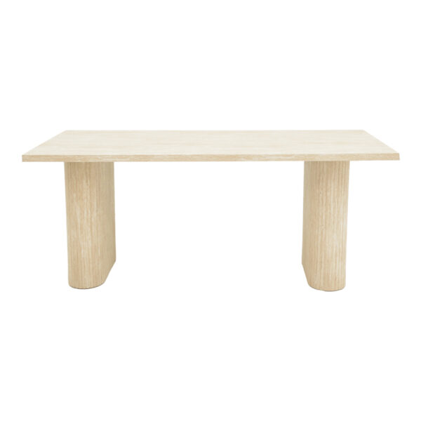Τραπέζι Loozir pakoworld mdf σε λευκή όψη τραβερτίνας 180x90x75εκ - Image 2