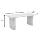 Τραπέζι Loozir pakoworld mdf σε λευκή όψη τραβερτίνας 180x90x75εκ - Image 5