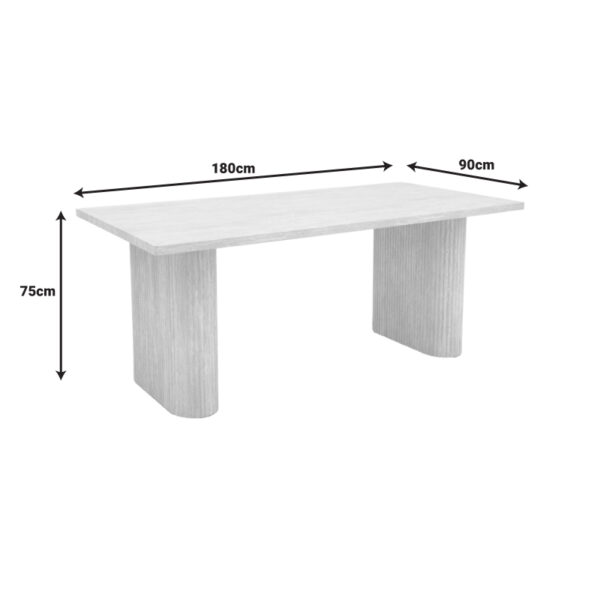 Τραπέζι Loozir pakoworld mdf σε λευκή όψη τραβερτίνας 180x90x75εκ - Image 5