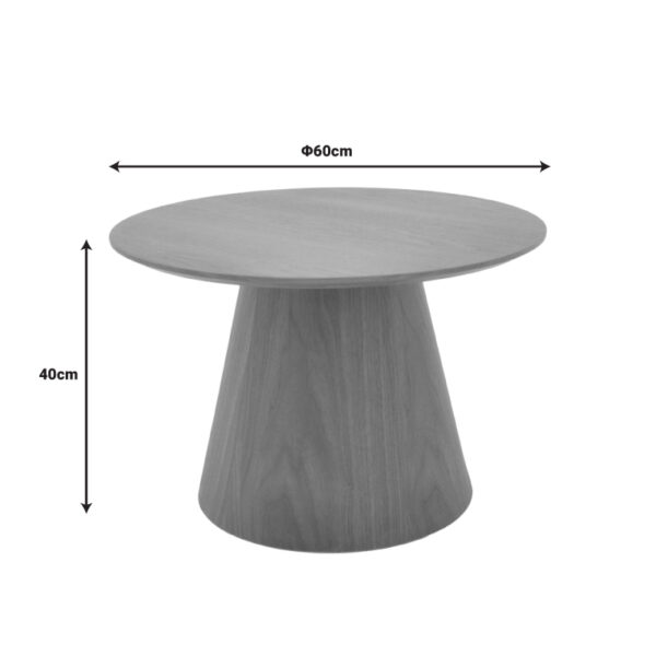 Τραπέζι σαλονιού Kayano pakoworld mdf σε φυσική απόχρωση Φ60x40εκ - Image 3