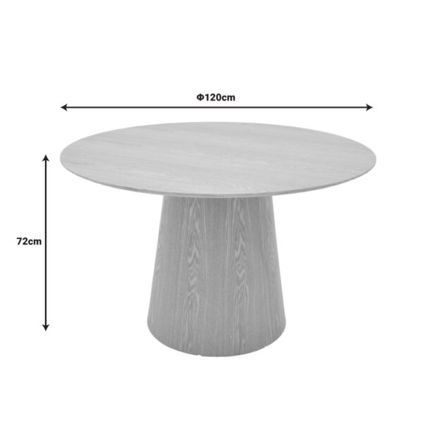 Τραπέζι Kayano pakoworld καρυδί mdf Φ120x72εκ - Image 4
