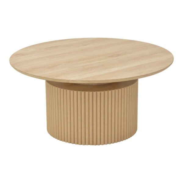 Τραπέζι σαλονιού Opols pakoworld mdf σε  φυσική απόχρωση Φ90x42εκ - Image 2
