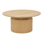 Τραπέζι σαλονιού Opols pakoworld mdf σε  φυσική απόχρωση Φ90x42εκ