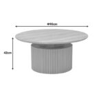 Τραπέζι σαλονιού Opols pakoworld mdf σε  φυσική απόχρωση Φ90x42εκ - Image 5