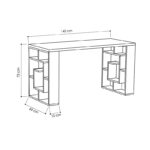 Γραφείο Labirent pakoworld λευκό 140x60x75εκ - Image 3