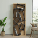 Βιβλιοθήκη Jamey pakoworld φυσικό-ανθρακί 60x24x153,6εκ - Image 5