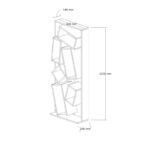 Βιβλιοθήκη Jamey pakoworld φυσικό-ανθρακί 60x24x153,6εκ - Image 8