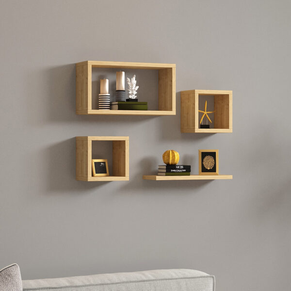 Ραφιέρα Babine pakoworld μελαμίνη σε oak απόχρωση 84x15x44εκ - Image 2