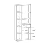 Βιβλιοθήκη με συρτάρια Dakin pakoworld σε oak απόχρωση 80x25x190εκ - Image 7