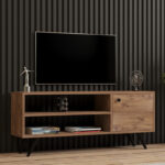 Έπιπλο τηλεόρασης Wison pakoworld σε sonoma απόχρωση 120x29x50εκ - Image 2