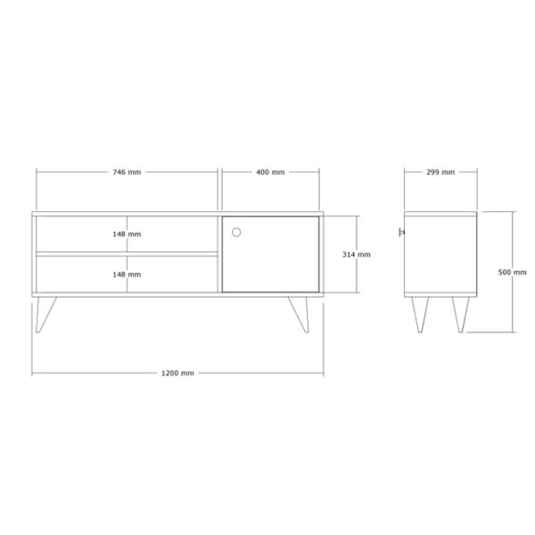 Έπιπλο τηλεόρασης Wison pakoworld σε sonoma απόχρωση 120x29x50εκ - Image 6