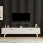 Έπιπλο τηλεόρασης Jate pakoworld σε λευκή απόχρωση 160x25x40εκ - Image 4