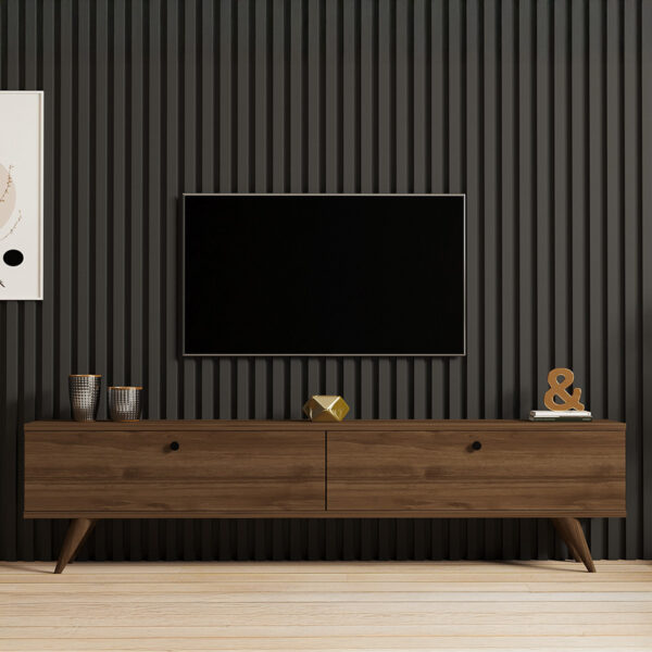 Έπιπλο τηλεόρασης Jate pakoworld σε καρυδί απόχρωση 160x25x40εκ - Image 4