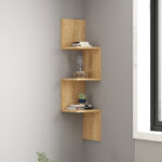 Ραφιέρα γωνιακή τοίχου Insta pakoworld σε oak απόχρωση 25x25x105
