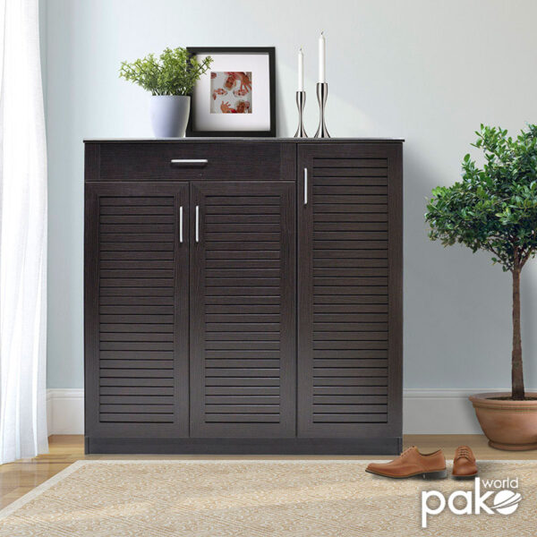 Παπουτσοθήκη-ντουλάπι SANTE pakoworld 30 ζεύγων χρώμα wenge 120x37x123εκ - Image 2