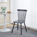 Καρέκλα Melia pakoworld rubberwood σε μαύρη απόχρωση 45x51x87εκ - Image 2