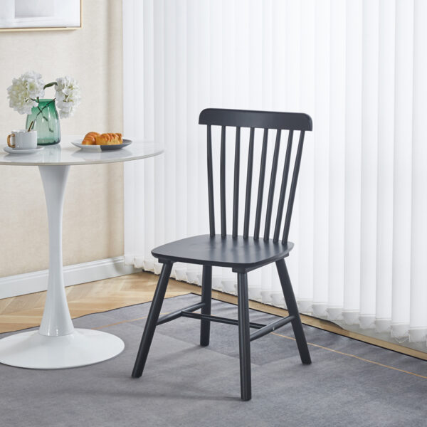 Καρέκλα Melia pakoworld rubberwood σε μαύρη απόχρωση 45x51x87εκ - Image 2