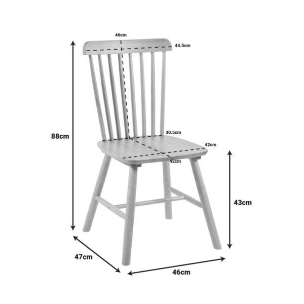 Καρέκλα Melia pakoworld rubberwood σε μαύρη απόχρωση 45x51x87εκ - Image 9