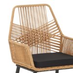 Πολυθρόνα Tanish pakoworld rattan φυσικό-πόδι μαύρο μέταλλο 58x58.5x87εκ - Image 4