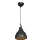 Φωτιστικό οροφής μονόφωτο Lofty pakoworld Ε27 μαύρο Φ18x22εκ - Image 2