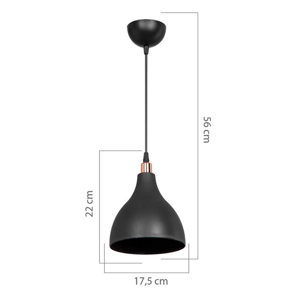 Φωτιστικό οροφής μονόφωτο Lofty pakoworld Ε27 μαύρο Φ18x22εκ - Image 4