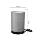 Επιτραπέζιο φωτιστικό Fana pakoworld ύφασμα σε γκρι απόχρωση Φ14x21εκ - Image 4