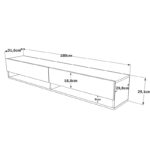 Έπιπλο τηλεόρασης επιτοίχιο Handra pakoworld λευκό-oak 180x31,5x29,5εκ - Image 5