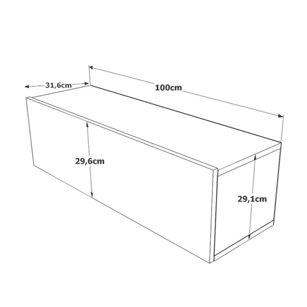 Έπιπλο τηλεόρασης επιτοίχιο Serit pakoworld λευκό-oak 100x31,5x29,5εκ - Image 5