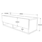 Έπιπλο τηλεόρασης επιτοίχιο Roscoe pakoworld oak 100x31,5x29,5εκ - Image 5
