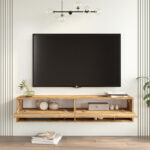 Έπιπλο τηλεόρασης επιτοίχιο Roscoe pakoworld sonoma 140x31.6x29.6εκ - Image 2