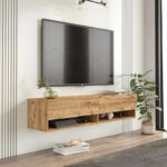 Έπιπλο τηλεόρασης επιτοίχιο Roscoe pakoworld sonoma 140x31.6x29.6εκ - Image 3