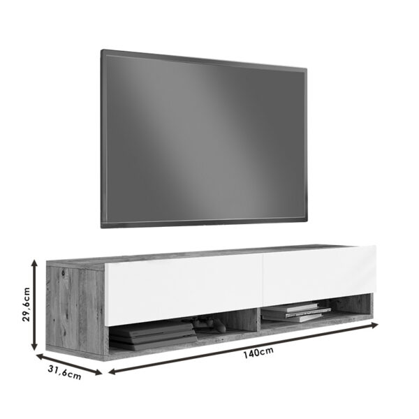 Έπιπλο τηλεόρασης επιτοίχιο Roscoe pakoworld sonoma 140x31.6x29.6εκ - Image 6