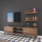 Σύνθετο σαλονιού Jasmine pakoworld καρυδί 180x35x48.5εκ - Image 2