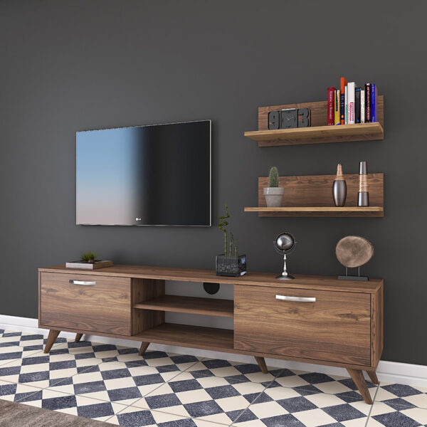 Σύνθετο σαλονιού Jasmine pakoworld καρυδί 180x35x48.5εκ - Image 2
