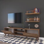 Σύνθετο σαλονιού Jasmine pakoworld καρυδί 180x35x48.5εκ - Image 3