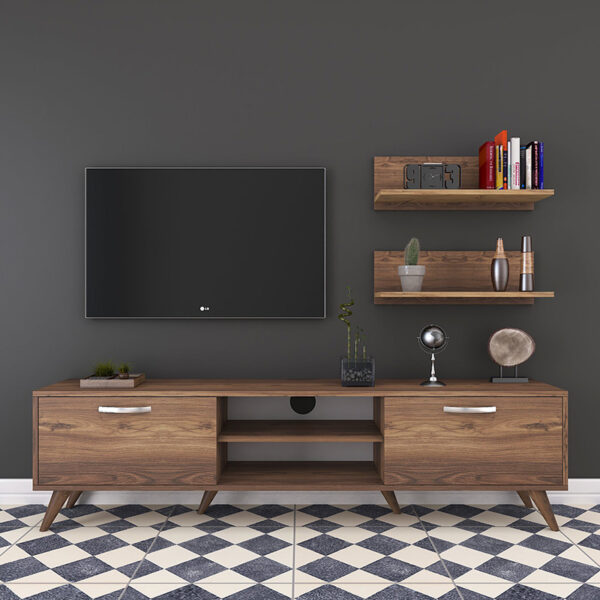 Σύνθετο σαλονιού Jasmine pakoworld καρυδί 180x35x48.5εκ - Image 4