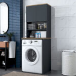 Έπιπλο πλυντηρίου Rasmus pakoworld ανθρακί-φυσικό 65x60x183.6εκ. - Image 4