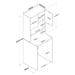 Έπιπλο πλυντηρίου Rasmus pakoworld ανθρακί-φυσικό 65x60x183.6εκ. - Image 8