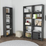 Βιβλιοθήκη Rabuku pakoworld σε ανθρακί απόχρωση 146x22x160εκ - Image 3