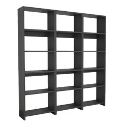 Βιβλιοθήκη Rabuku pakoworld σε ανθρακί απόχρωση 146x22x160εκ