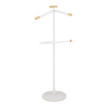 Καλόγερος ρούχων Jolma pakoworld μέταλλο-ξύλο σε λευκή απόχρωση Φ30x111εκ