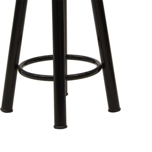 Σκαμπό μπαρ Onyx pakoworld ξύλο δρυς-μέταλλο μαύρο gloss Φ33x77εκ - Image 3