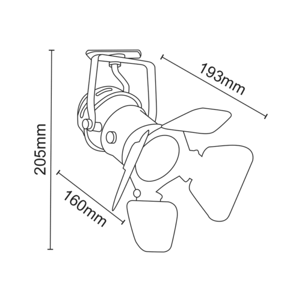 ^TRACK LIGHT No244 BLACK 2WIRE GU10 - Image 2
