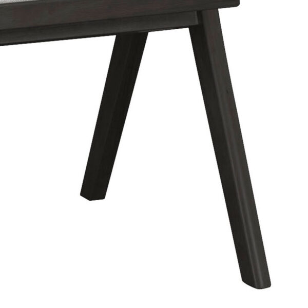 Πολυθρόνα Winslow pakoworld ξύλο rubberwood μαύρο-pvc rattan φυσικό-ύφασμα γκρι - Image 3