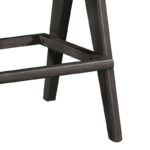 Σκαμπό bar Winslow pakoworld ξύλο rubberwood μαύρο-pvc rattan φυσικό-ύφασμα γκρι 44.5x46x98εκ - Image 3