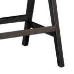 Σκαμπό bar Winslow pakoworld ξύλο rubberwood μαύρο-pvc rattan φυσικό-ύφασμα γκρι - Image 3