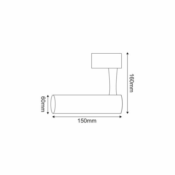 ΣΠΟΤ ΡΑΓΑΣ 1 PHASE ΜΑΥΡΟ ΑΛΟΥΜΙΝΙΟΥ 150x60 - Image 2