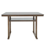 Τραπέζι μπαρ Tenor pakoworld φυσικό ξύλο rubberwood-ΜDF καρυδί 150x90x91.5εκ - Image 3