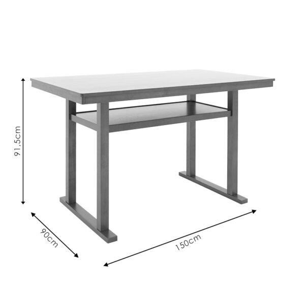 Τραπέζι μπαρ Tenor pakoworld φυσικό ξύλο rubberwood-ΜDF καρυδί 150x90x91.5εκ - Image 7