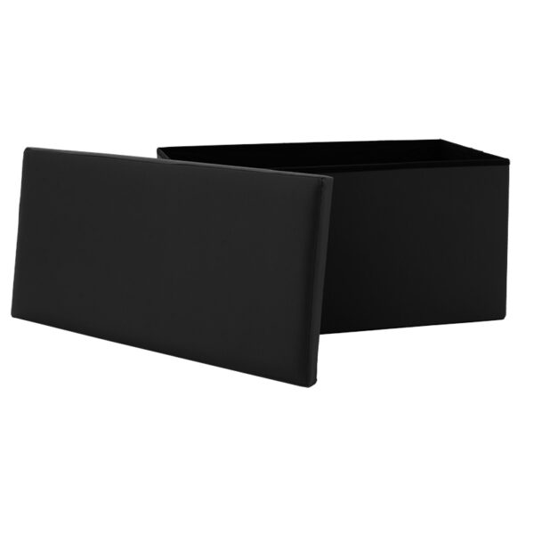 Σκαμπό-μπαούλο Cooperation pakoworld pu μαύρο 76x38x38εκ - Image 3